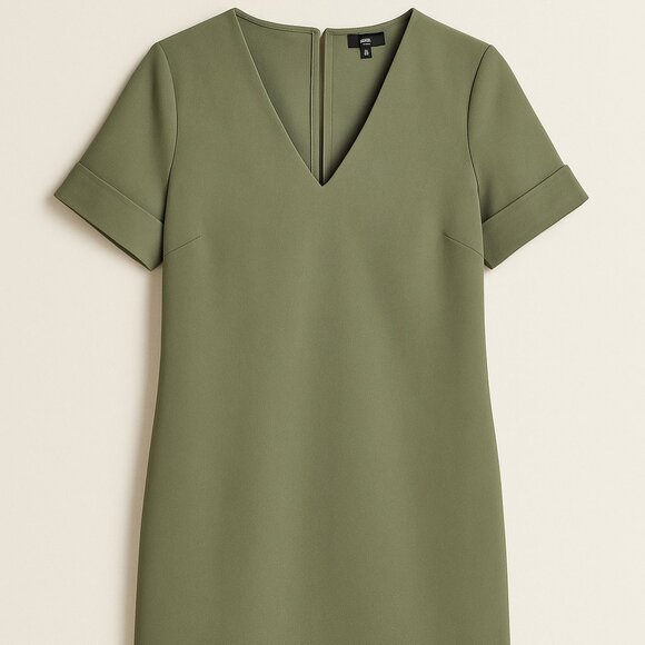 Theory Dresses & Skirts - Theory V-Neck Banded Shift Dress Admiral Crepe Light Sz 4 MSRP $345 Gently Used